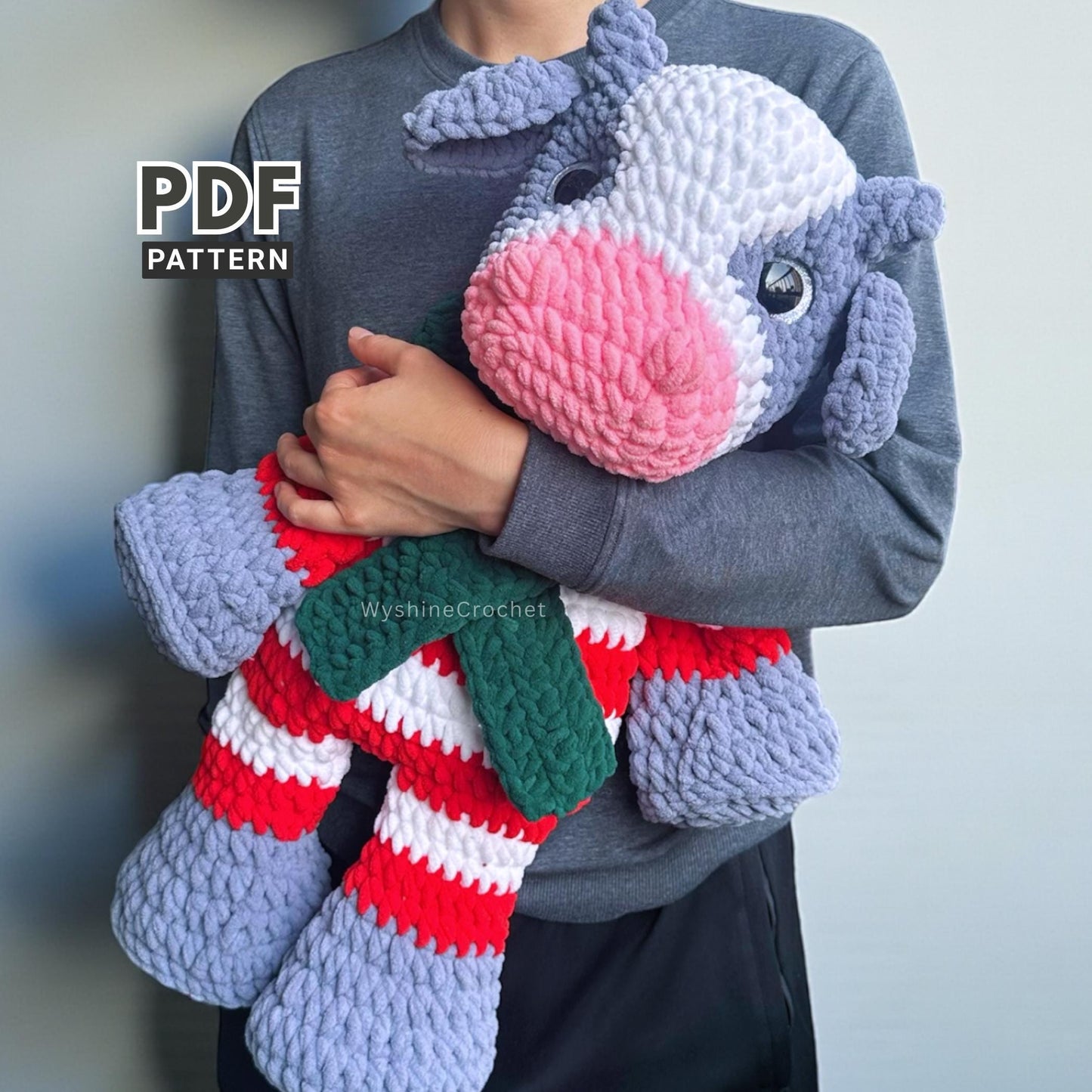 Huggable Candy Cane Cow Crochet Pattern - Crochet Pattern