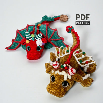 2-in-1 Christmas Dragon Crochet Pattern Bundle