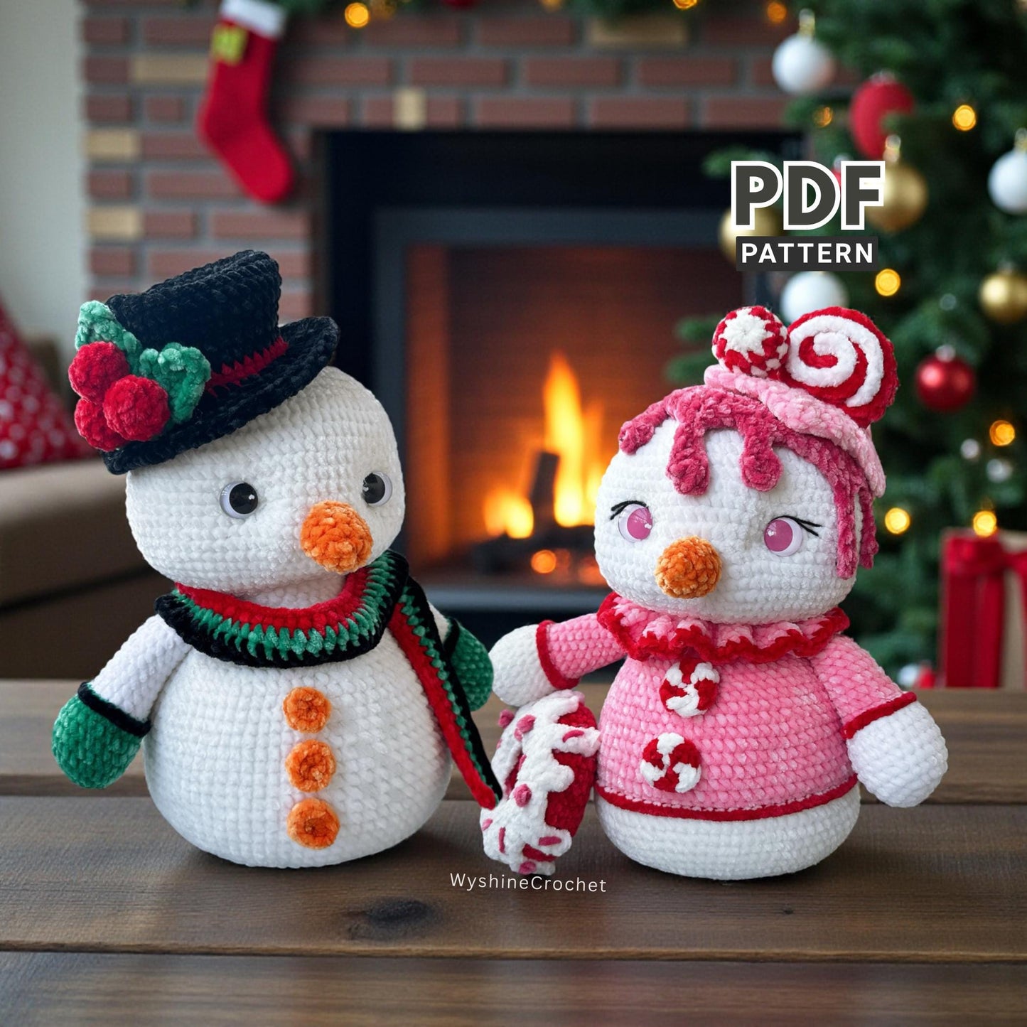 Snowman & Snowgirl Crochet Pattern Bundle