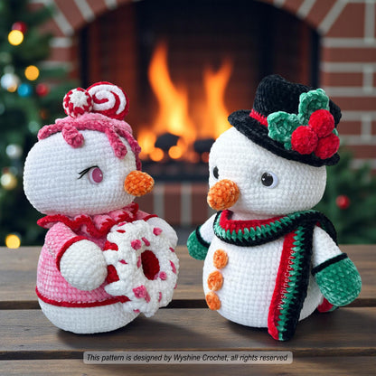 Snowman & Snowgirl Crochet Pattern Bundle