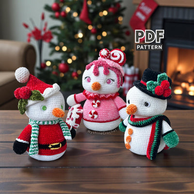 Snowman & Snowgirl Crochet Pattern Bundle