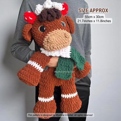 Gingerbread Highland Cow Crochet Pattern - Crochet Pattern