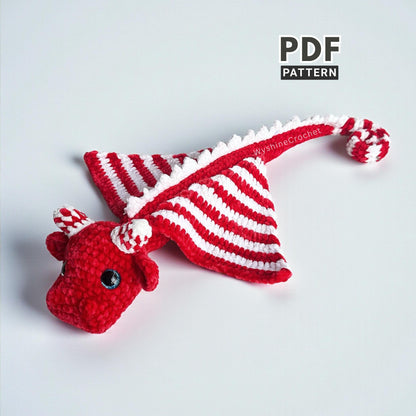 Candy Cane Dragon Crochet Pattern
