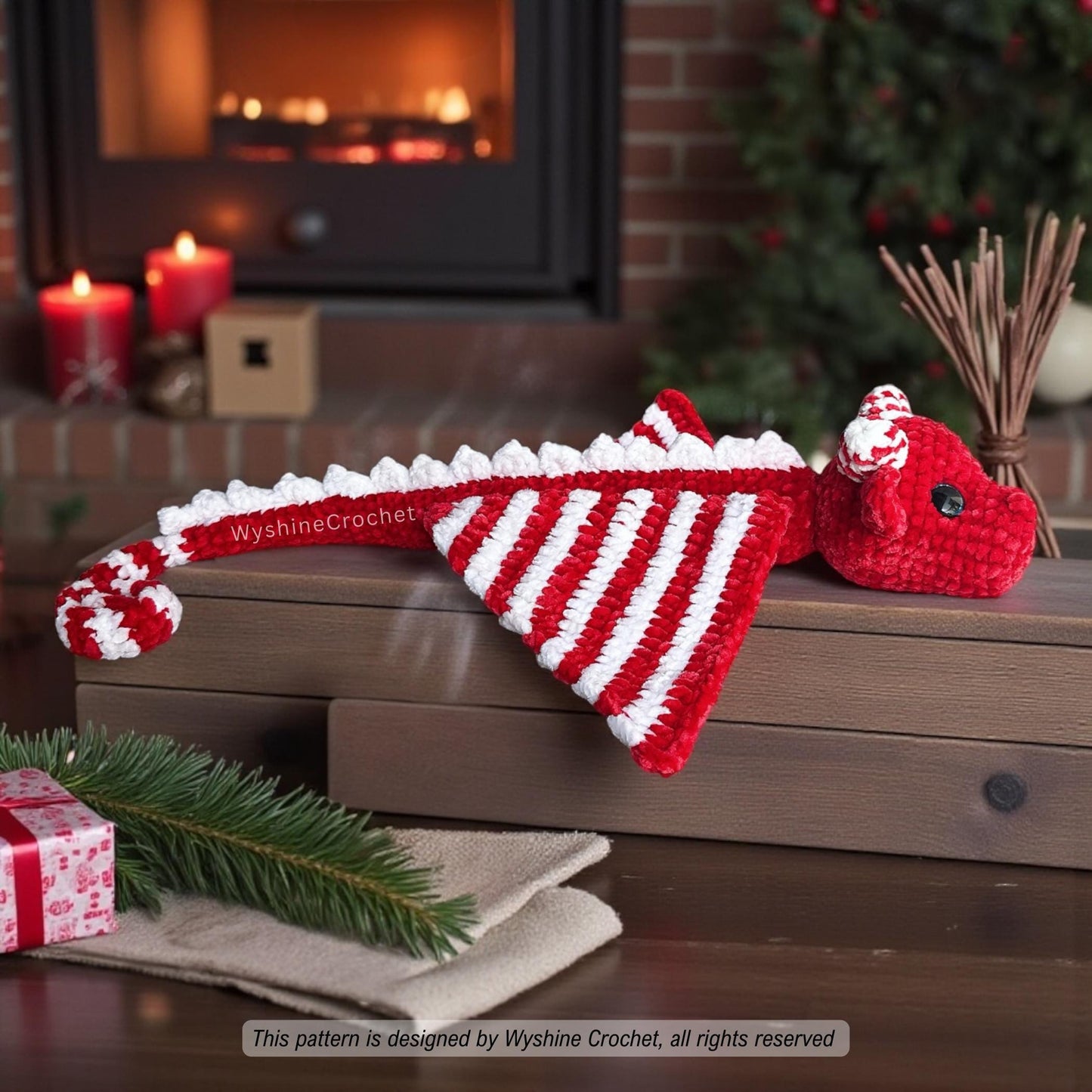 Candy Cane Dragon Crochet Pattern