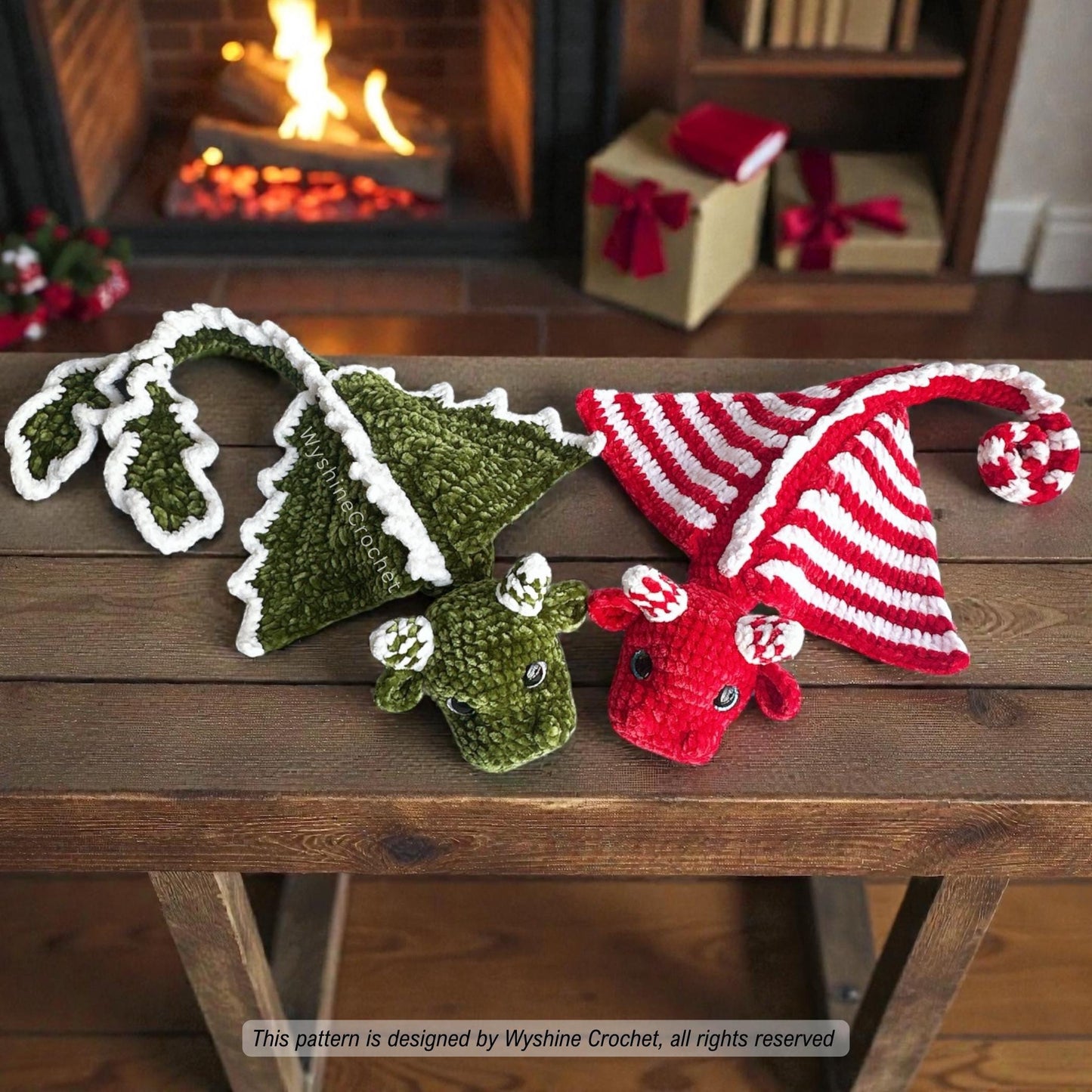 Candy Cane & Tree Dragon Crochet Pattern Bundle