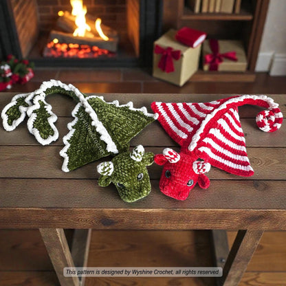 Candy Cane & Tree Dragon Crochet Pattern Bundle
