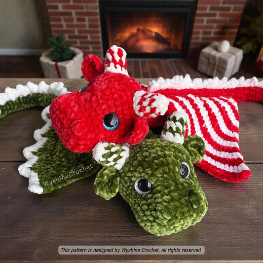 Candy Cane & Tree Dragon Crochet Pattern Bundle