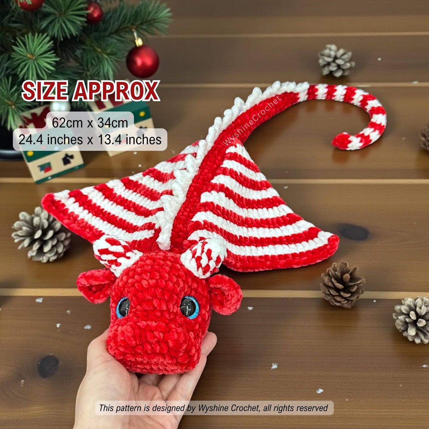 Candy Cane & Tree Dragon Crochet Pattern Bundle
