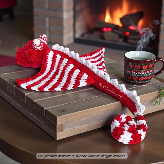 Candy Cane Dragon Crochet Pattern
