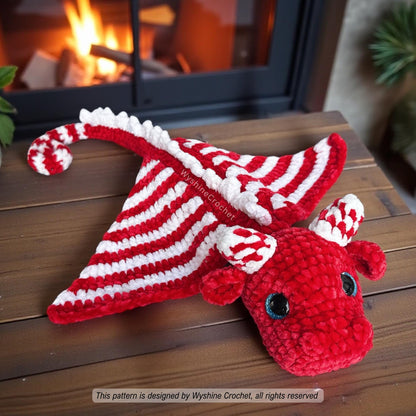 Candy Cane Dragon Crochet Pattern