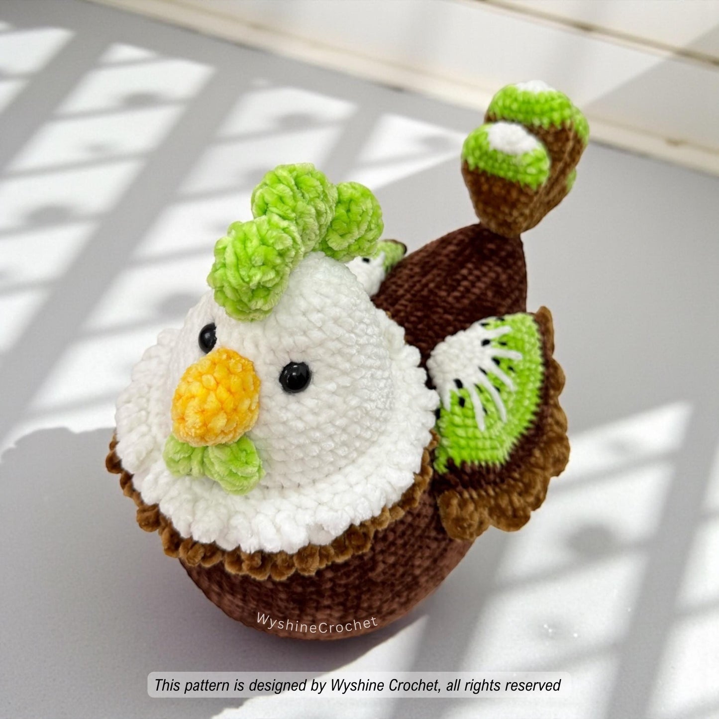 Green Kiwi Rooster Crochet Pattern - Crochet Pattern