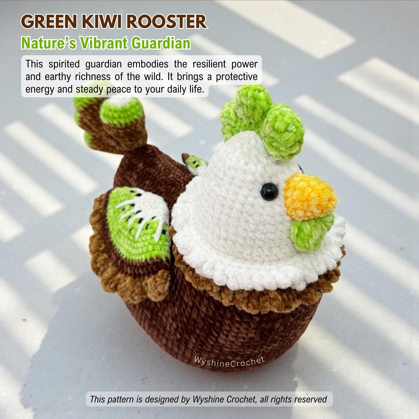 Green Kiwi Rooster Crochet Pattern - Crochet Pattern