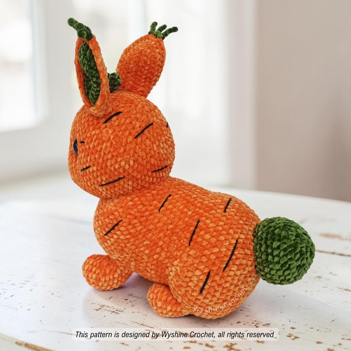 Laying Brown & Carrot Bunny Crochet Pattern