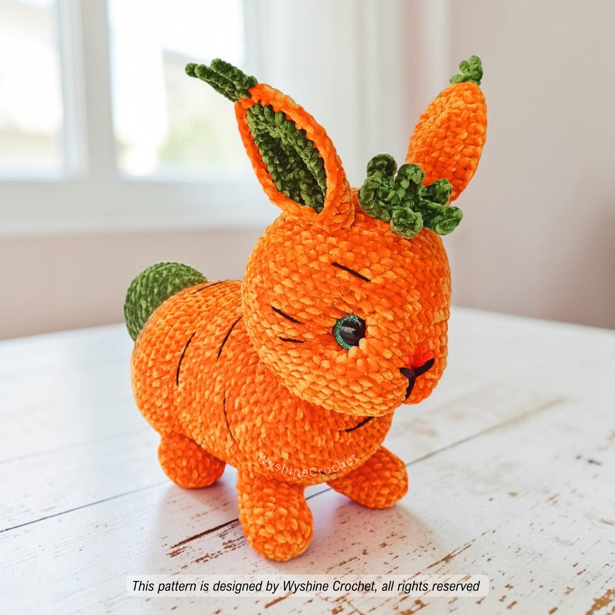 Laying Brown & Carrot Bunny Crochet Pattern