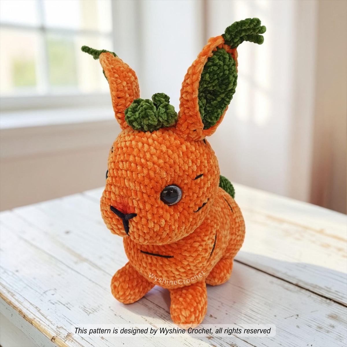 Laying Brown & Carrot Bunny Crochet Pattern