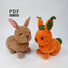 Laying Brown & Carrot Bunny Crochet Pattern