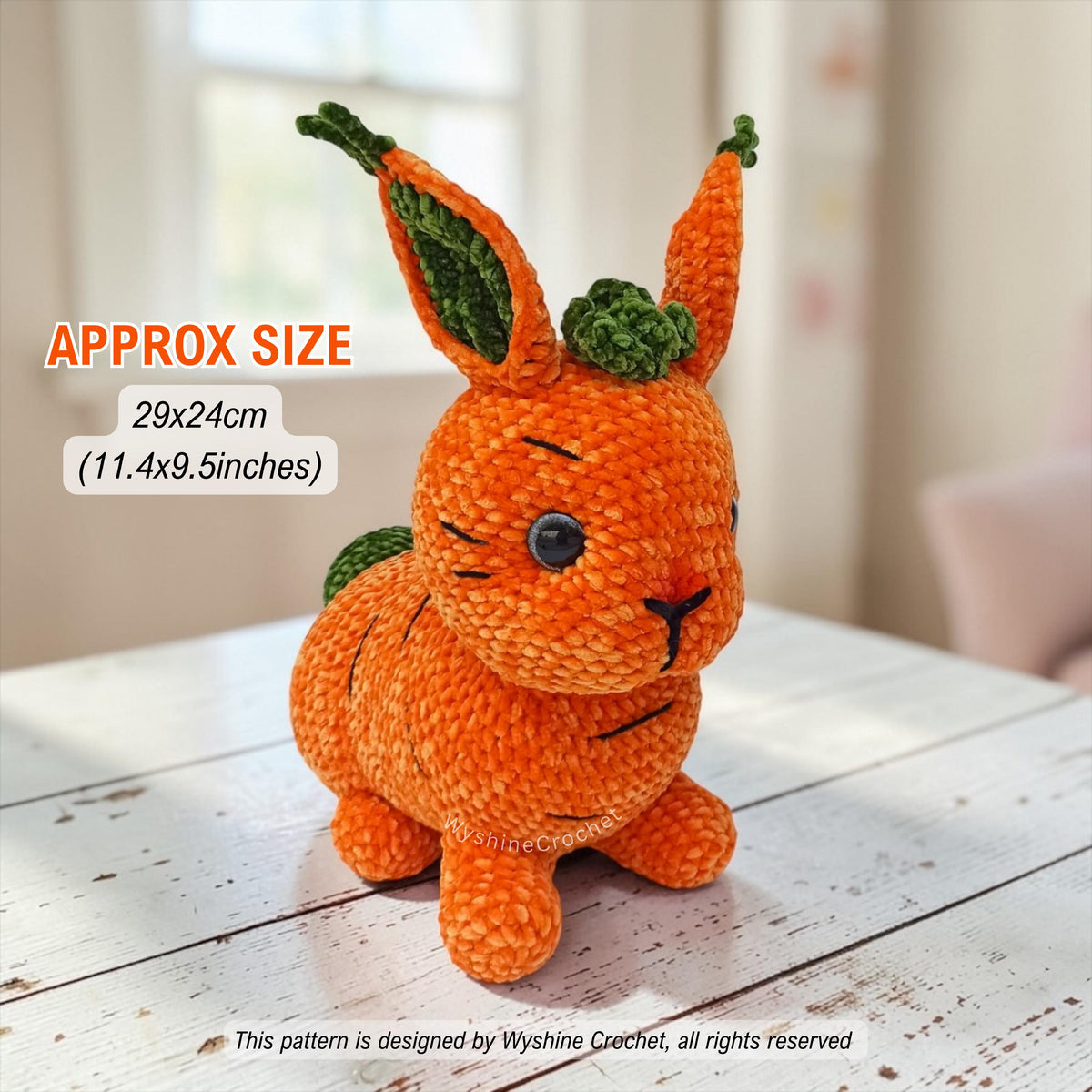 Laying Brown & Carrot Bunny Crochet Pattern