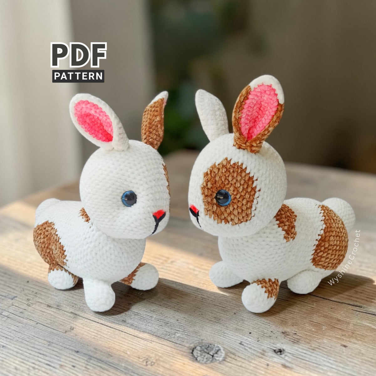 Realistic Laying Mocha Bunny Crochet Pattern