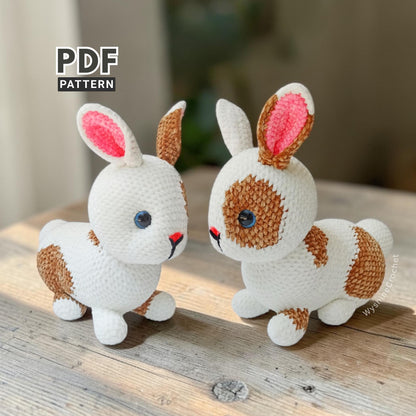Realistic Laying Mocha Bunny Crochet Pattern