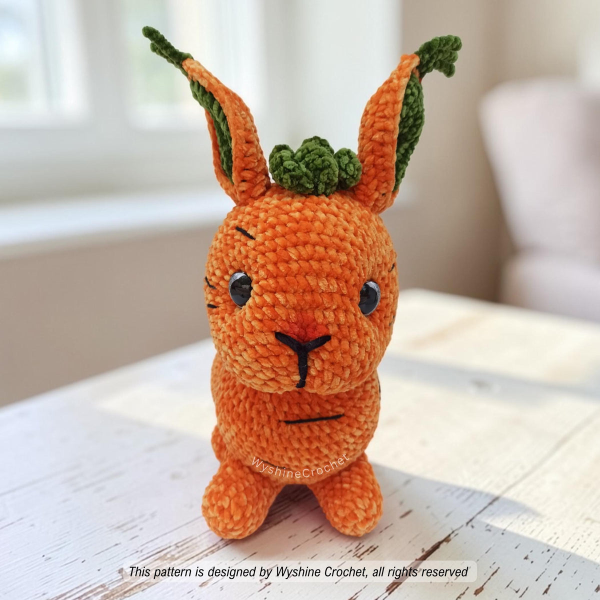 Laying Brown & Carrot Bunny Crochet Pattern