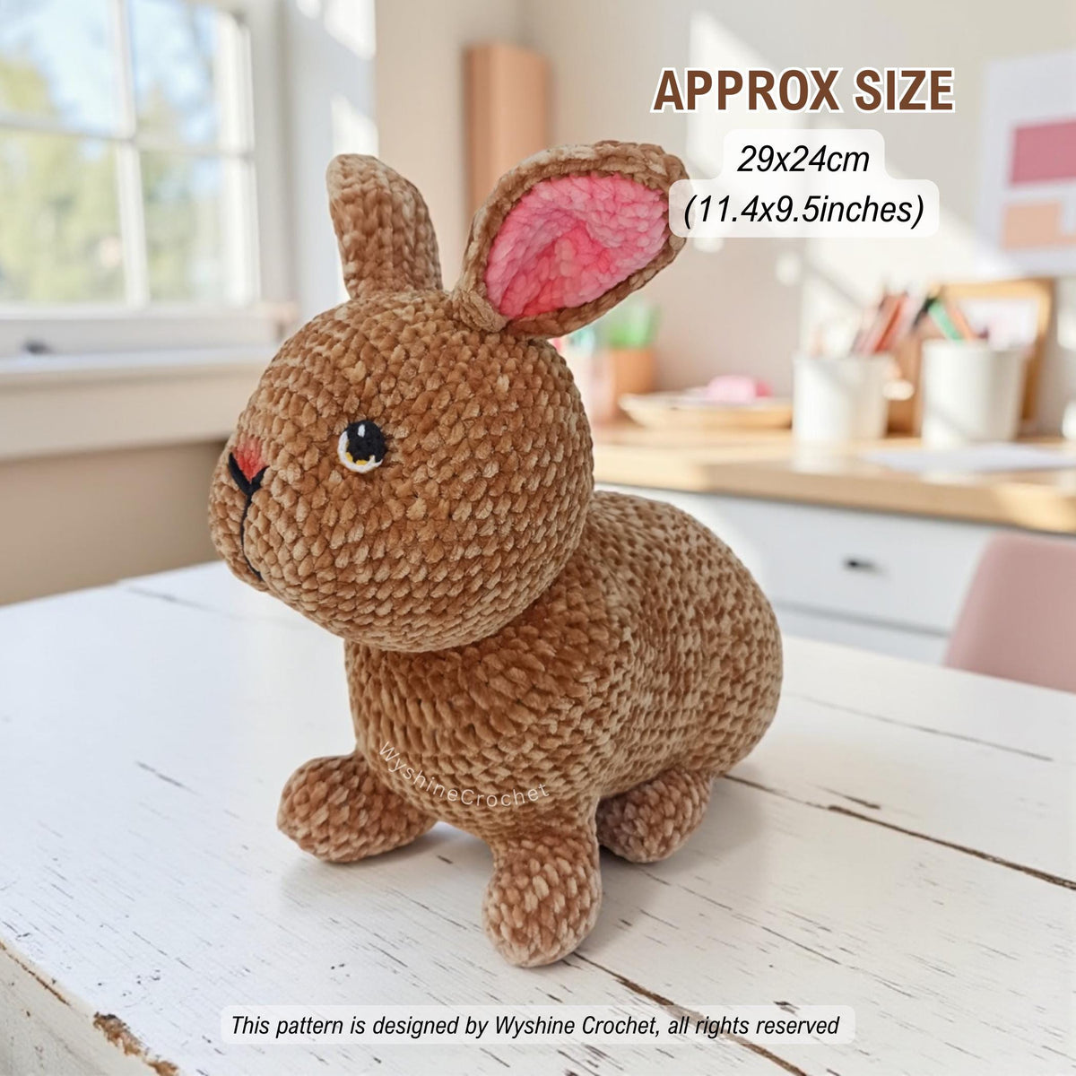 Laying Brown & Carrot Bunny Crochet Pattern