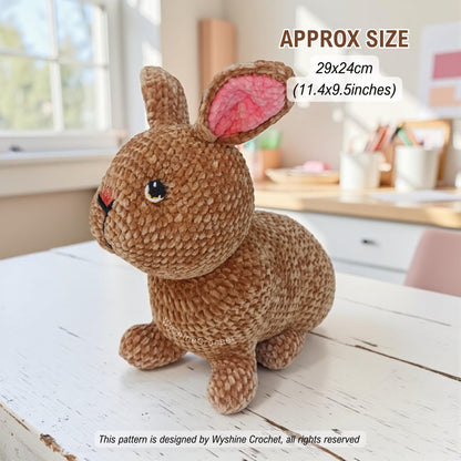 Laying Brown & Carrot Bunny Crochet Pattern