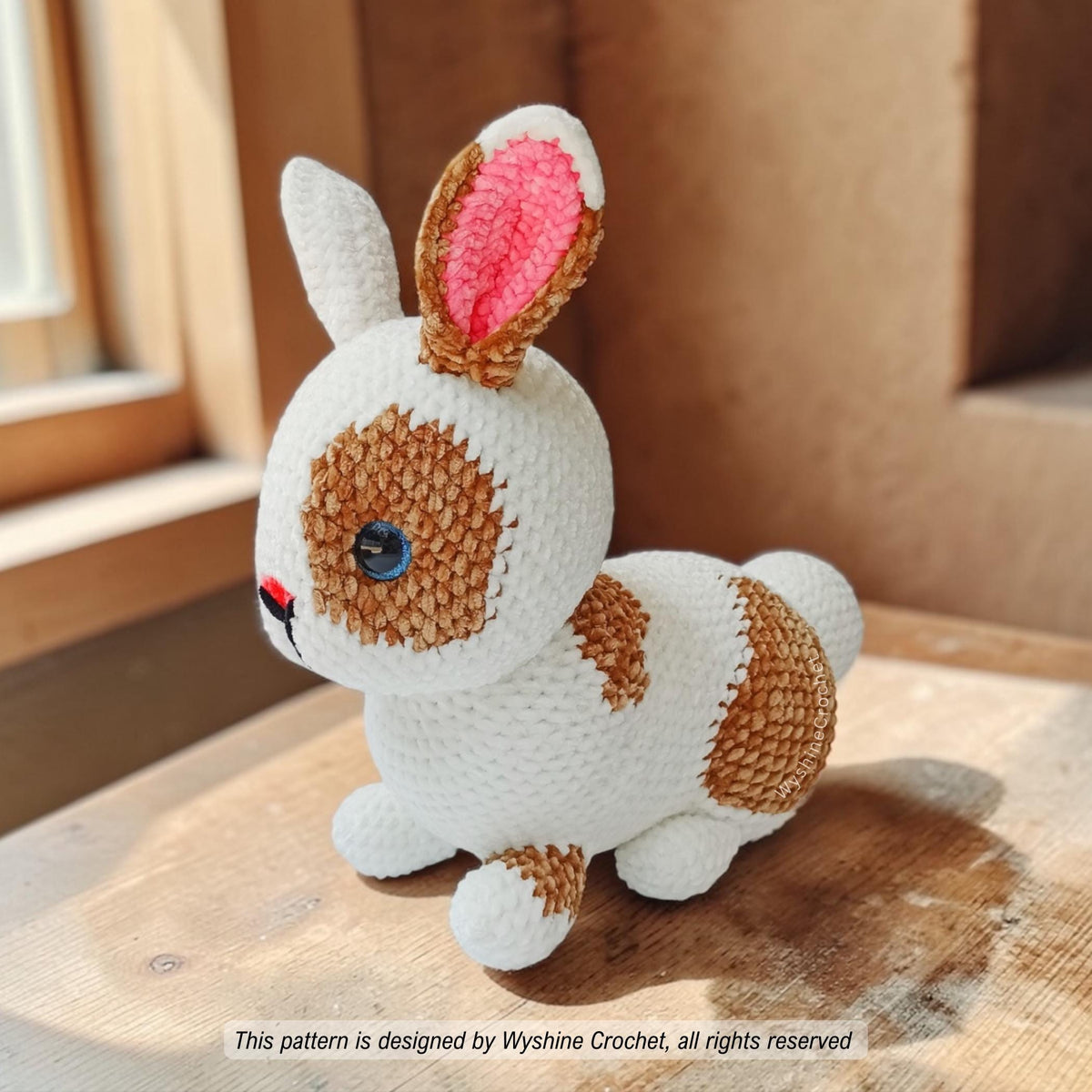 Realistic Laying Mocha Bunny Crochet Pattern