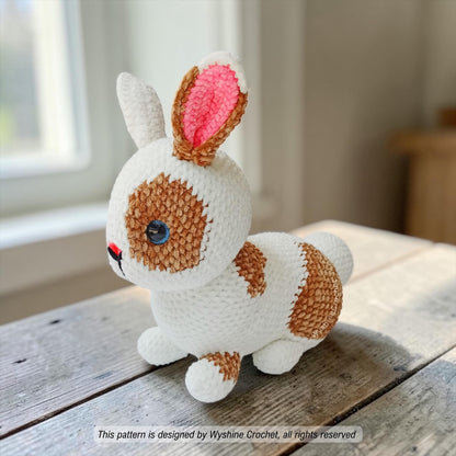 Realistic Laying Mocha Bunny Crochet Pattern