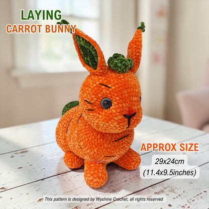 Sitting & Laying Carrot Bunny Crochet Pattern Bundle