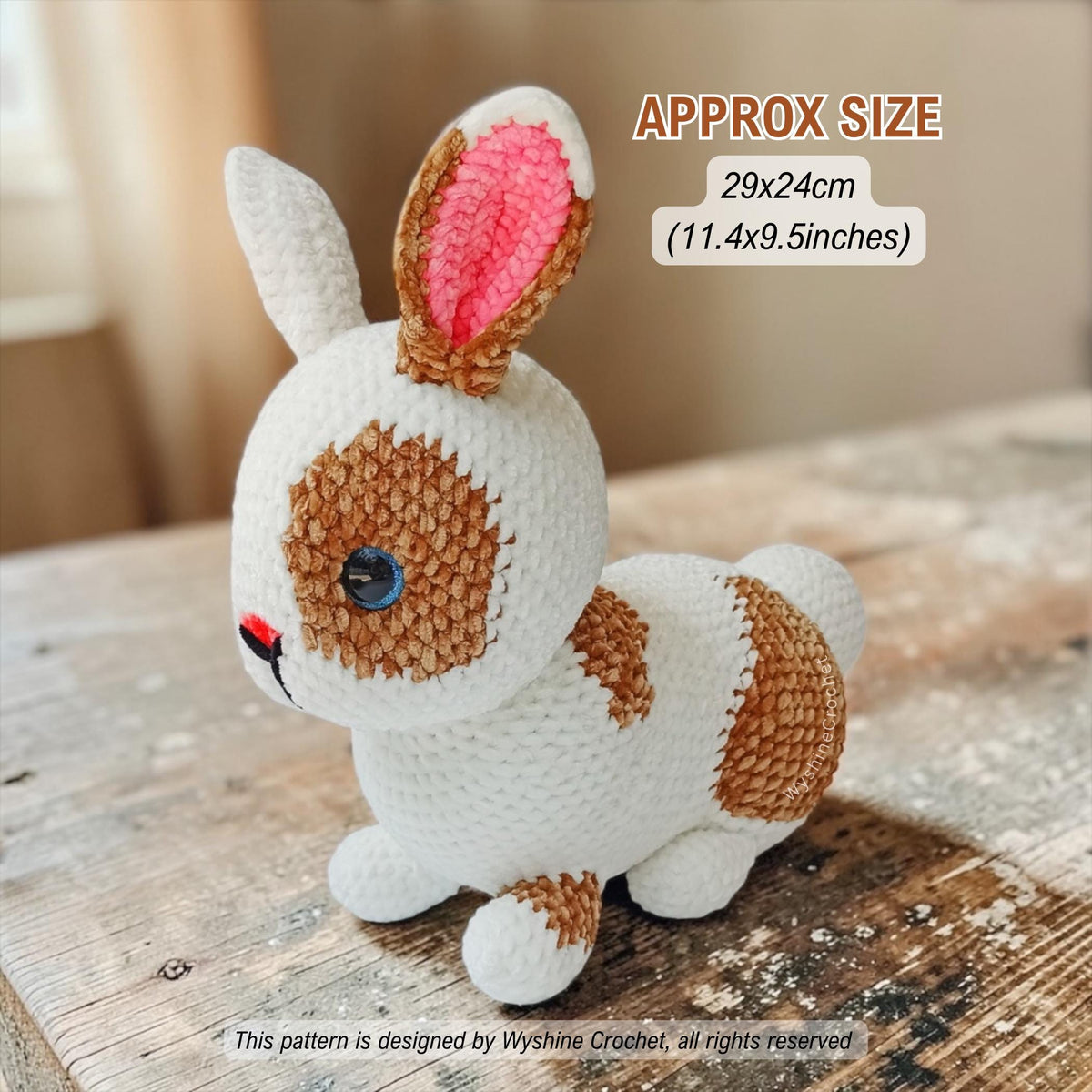 Realistic Laying Mocha Bunny Crochet Pattern