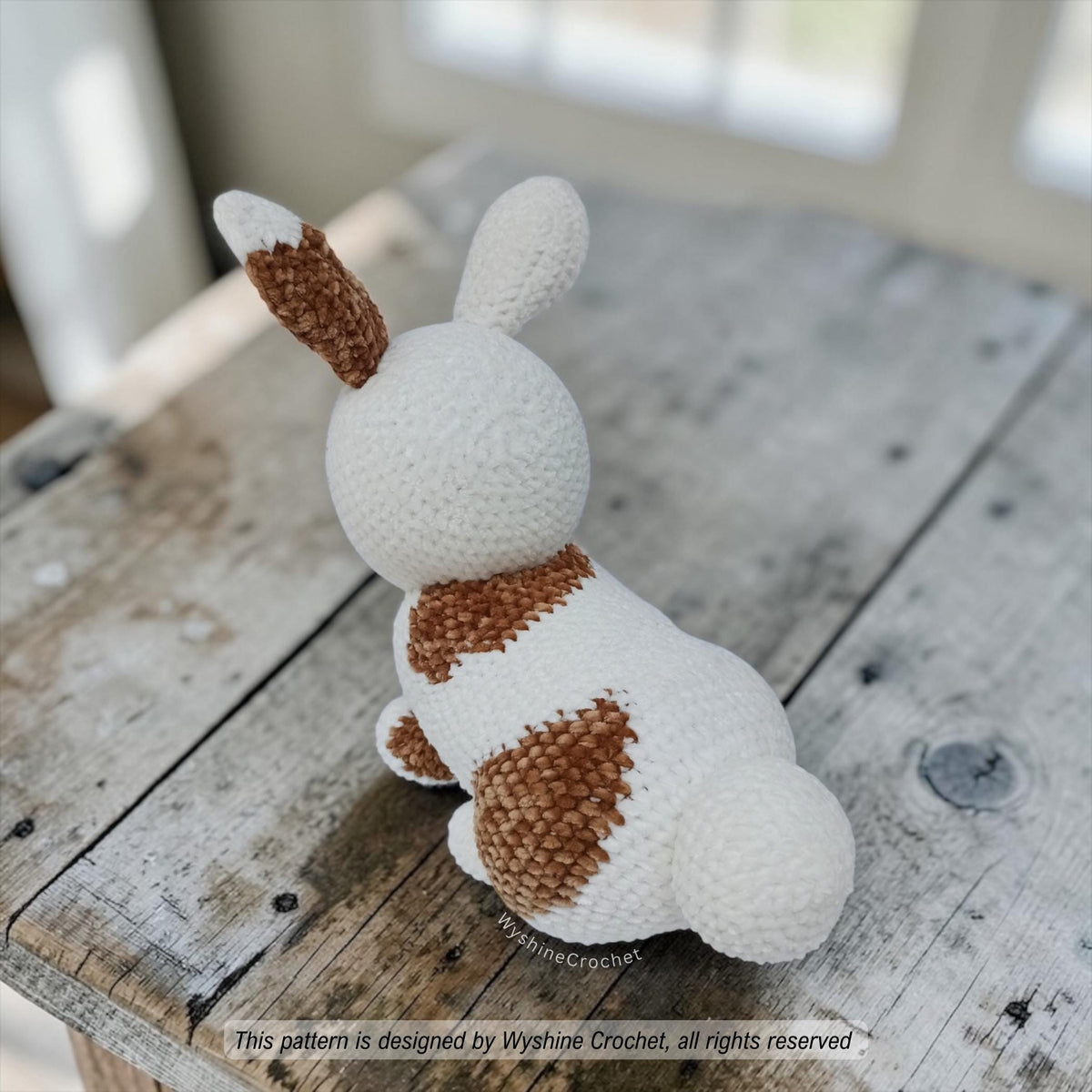 Realistic Laying Mocha Bunny Crochet Pattern