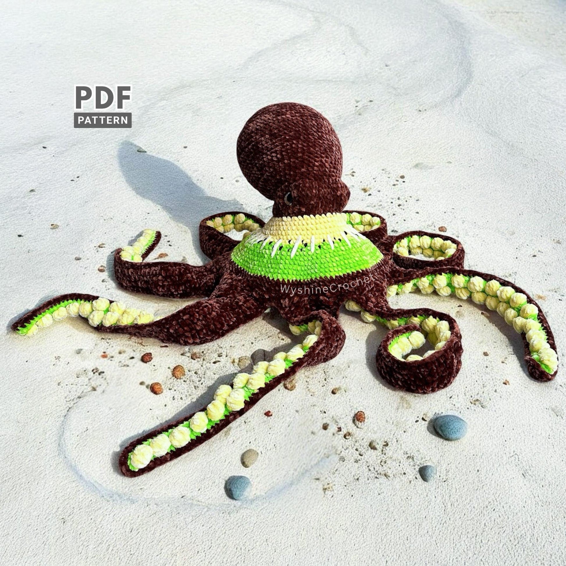 Huggable Kiwi Octopus Crochet Pattern - Crochet Pattern