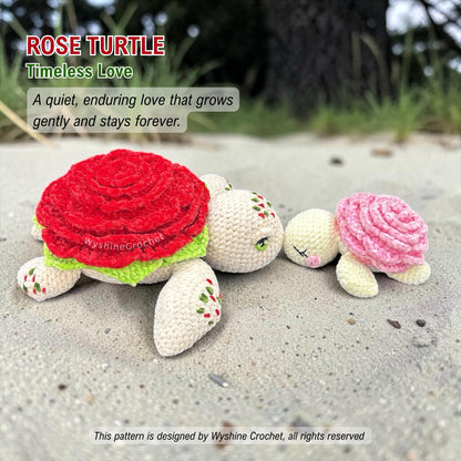 Mom & Baby Rose Turtle Crochet Pattern Bundle - Crochet Pattern