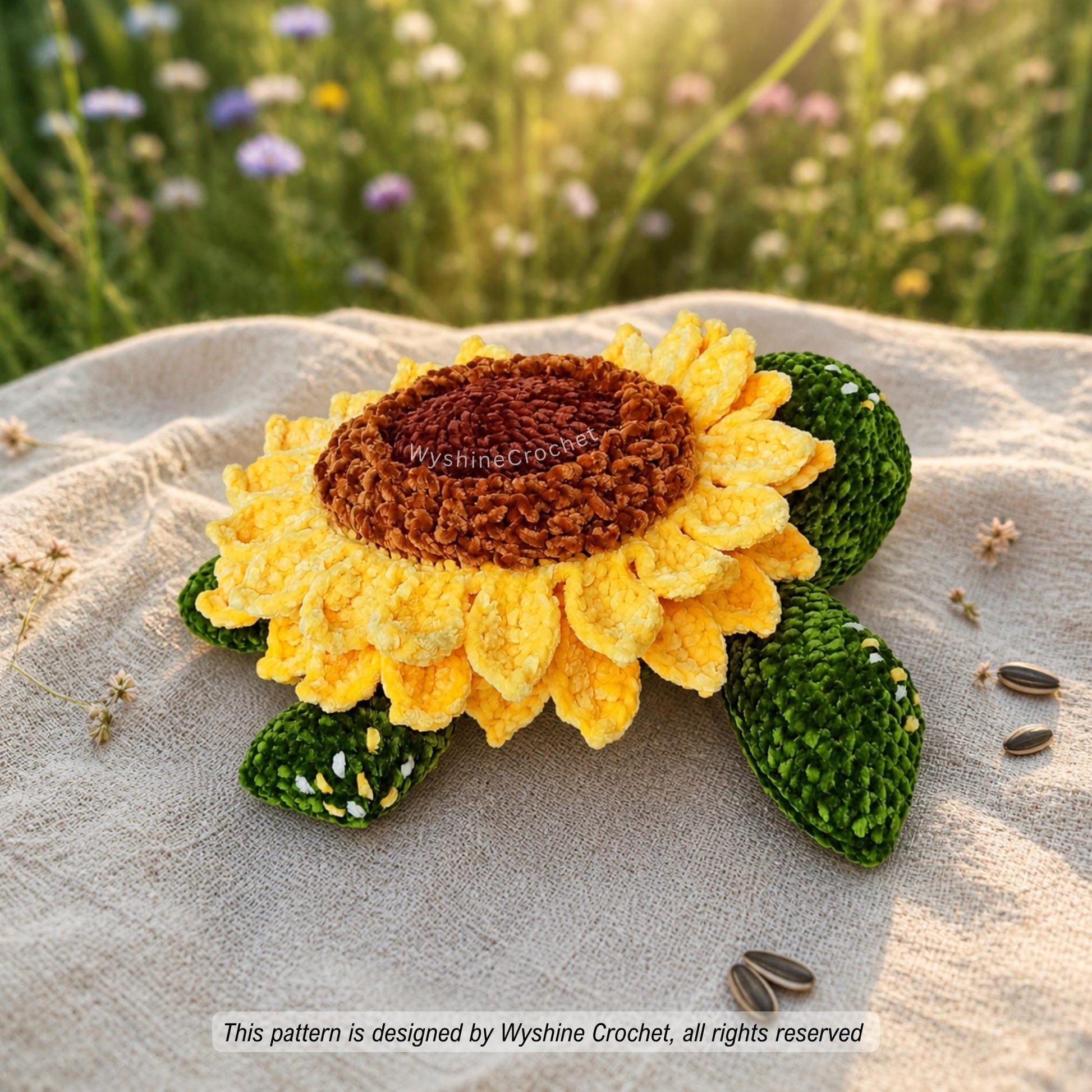 Huggable Sunflower Turtle Crochet Pattern - product photo 5 of 7