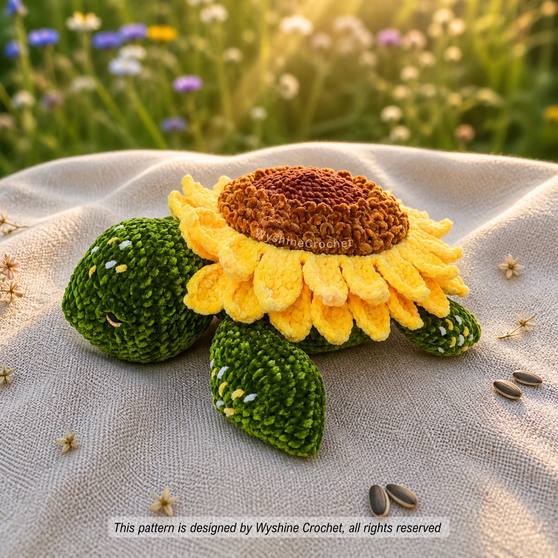Huggable Sunflower Turtle Crochet Pattern - product photo 6 of 7