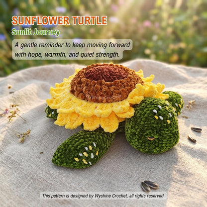 Huggable Sunflower Turtle Crochet Pattern - product photo 2 of 7