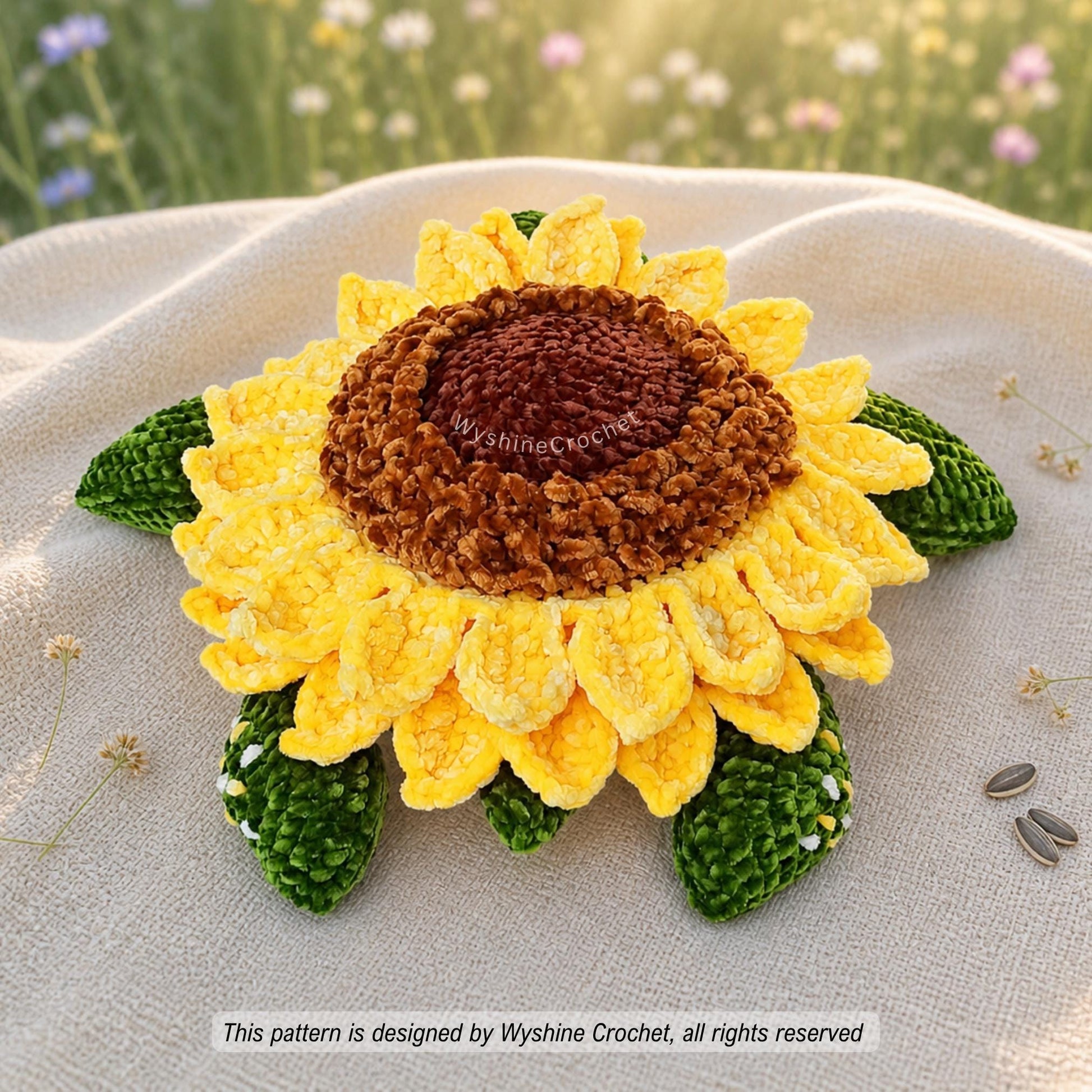 Huggable Sunflower Turtle Crochet Pattern - product photo 4 of 7