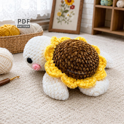 Baby Sunflower Turtle Crochet Pattern - product photo 1 of 7