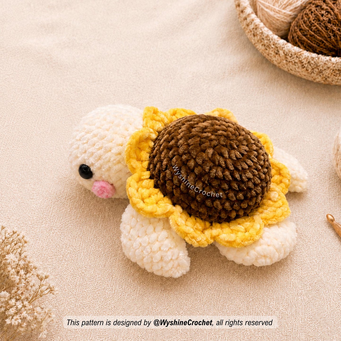 Baby Sunflower Turtle Crochet Pattern - product photo 7 of 7