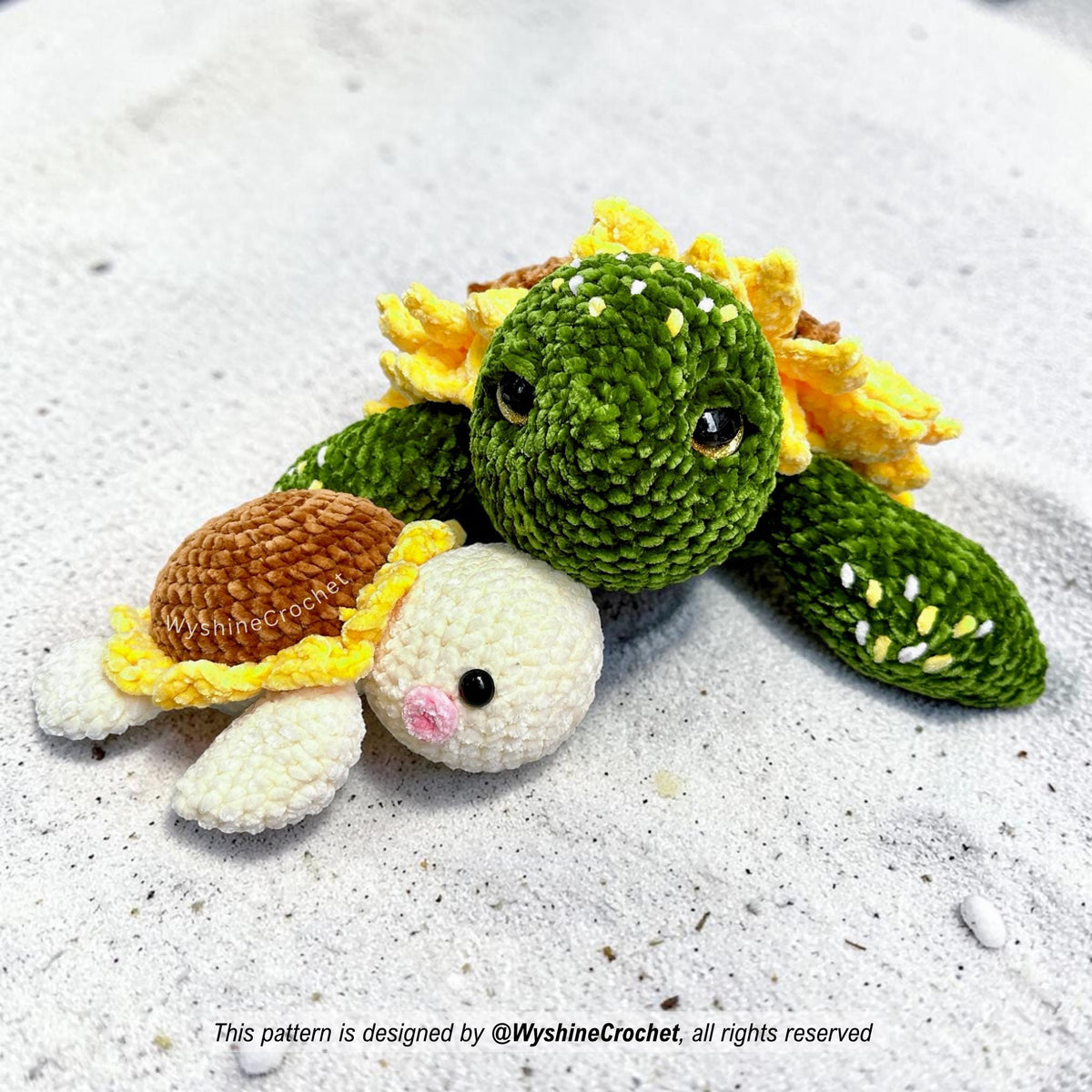 Mom & Baby Sunflower Turtle Crochet Pattern Bundle - product photo 2 of 10