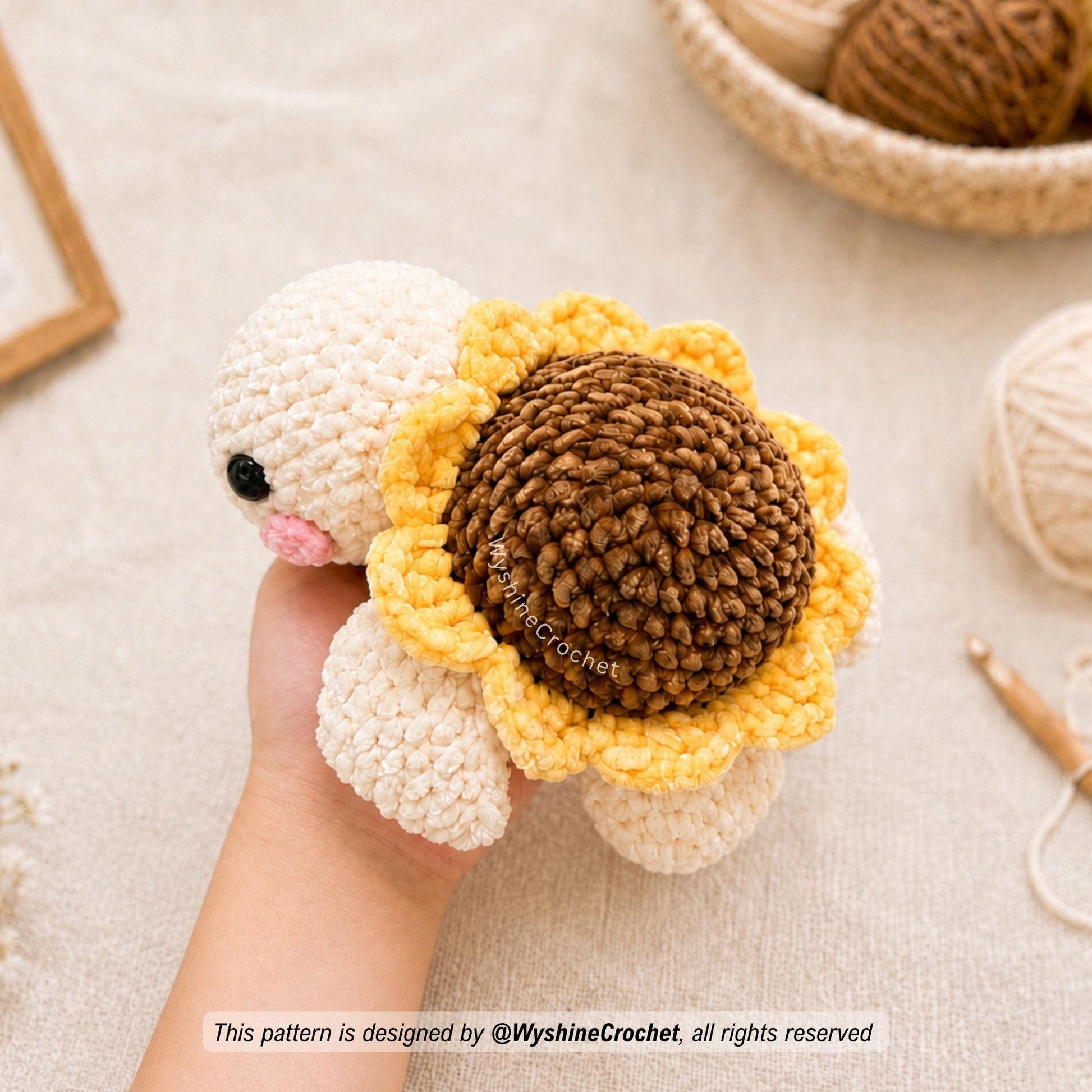 Baby Sunflower Turtle Crochet Pattern - product photo 4 of 7