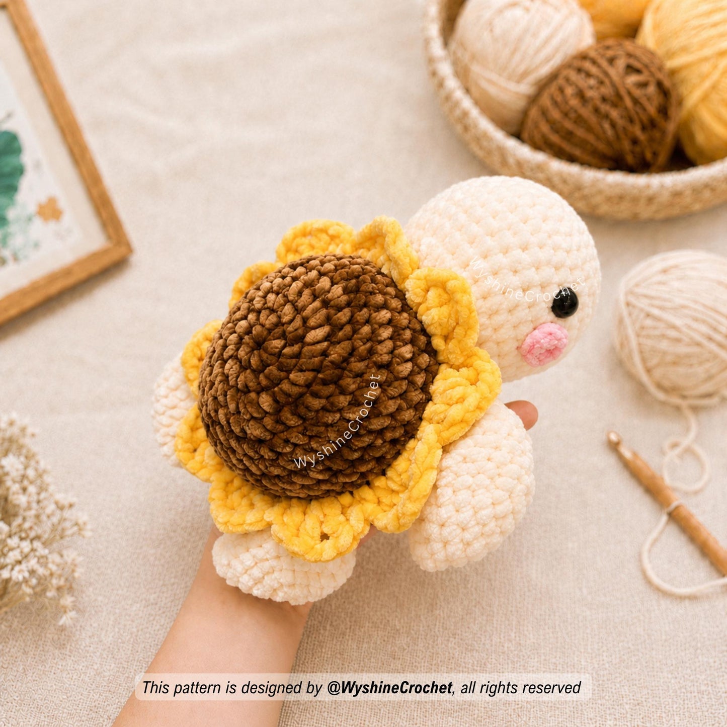 Baby Sunflower Turtle Crochet Pattern - product photo 3 of 7