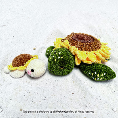 Mom & Baby Sunflower Turtle Crochet Pattern Bundle - product photo 3 of 10