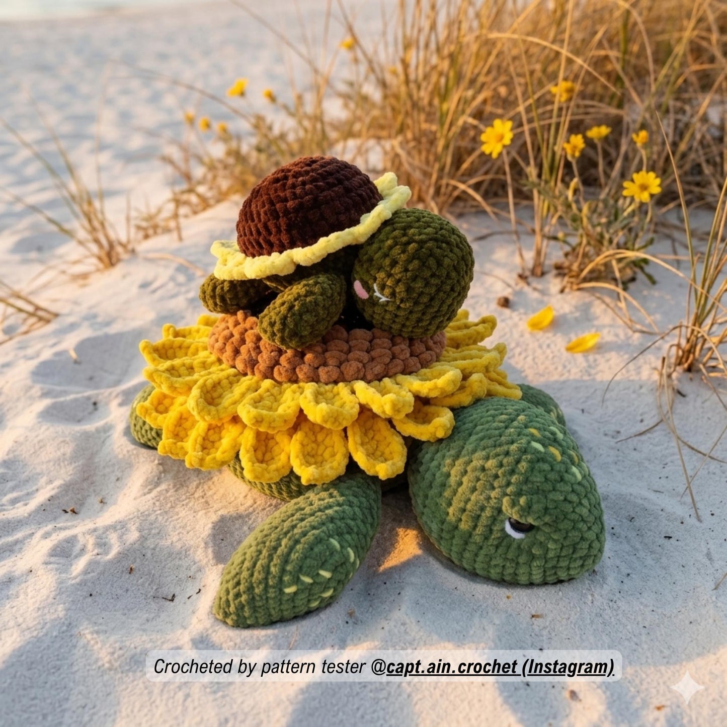 Mom & Baby Sunflower Turtle Crochet Pattern Bundle - product photo 5 of 10