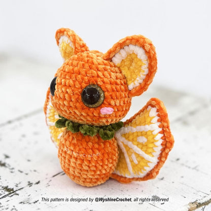 Orange Bat Crochet Pattern - Autumn Amigurumi Decor - product photo 3 of 9
