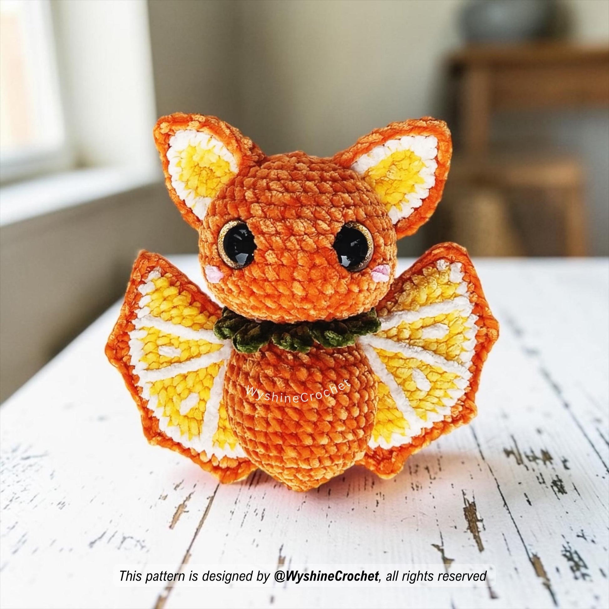 Orange Bat Crochet Pattern - Autumn Amigurumi Decor - product photo 4 of 9
