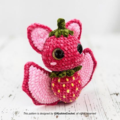 Strawberry Bat Crochet Pattern - Sweet Halloween Amigurumi - product photo 6 of 8