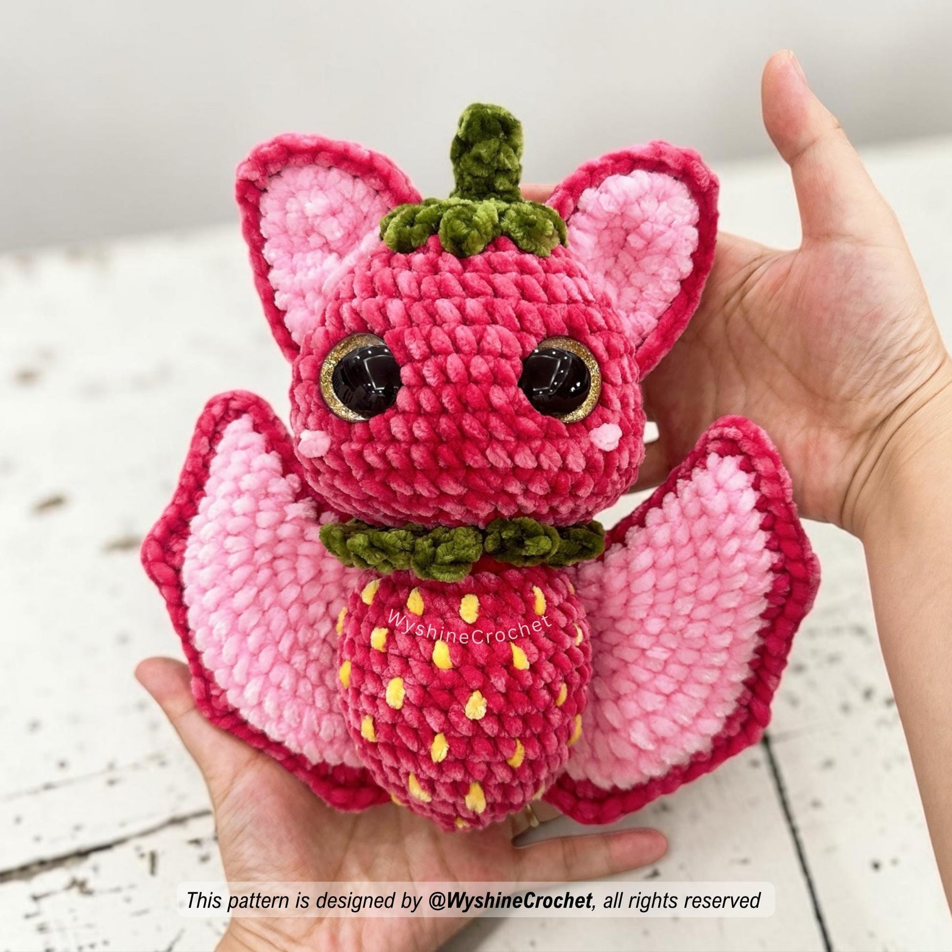 Strawberry Bat Crochet Pattern - Sweet Halloween Amigurumi - product photo 8 of 8