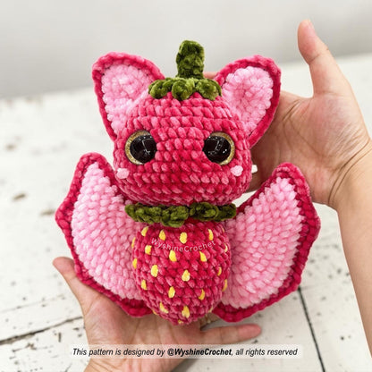 Strawberry Bat Crochet Pattern - Sweet Halloween Amigurumi - product photo 8 of 8