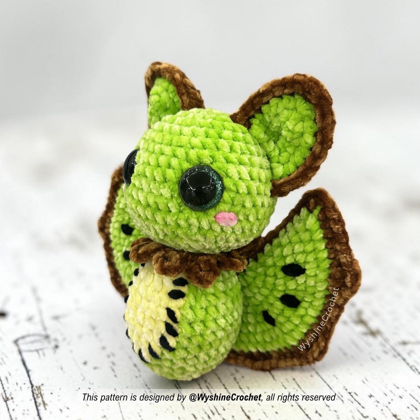 Kiwi Bat Crochet Pattern - Spooky-Cute Fruit Amigurumi - product photo 5 of 7